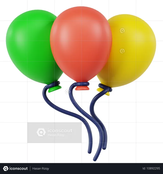 Decoracion con globos  3D Icon