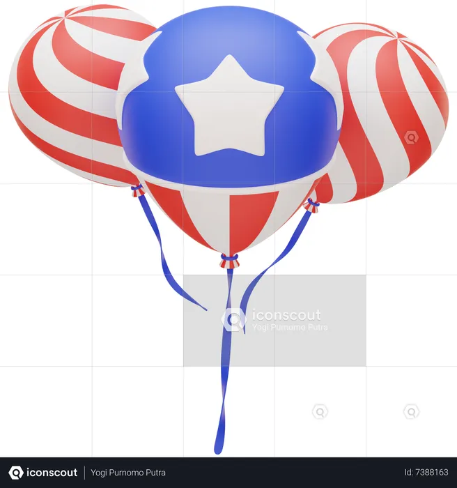 Globos de estados unidos  3D Icon