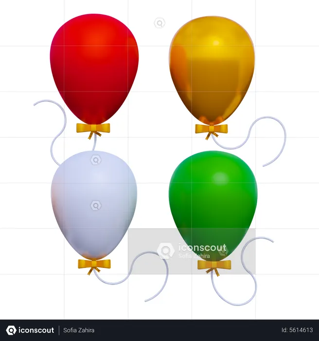 Globos de navidad  3D Icon