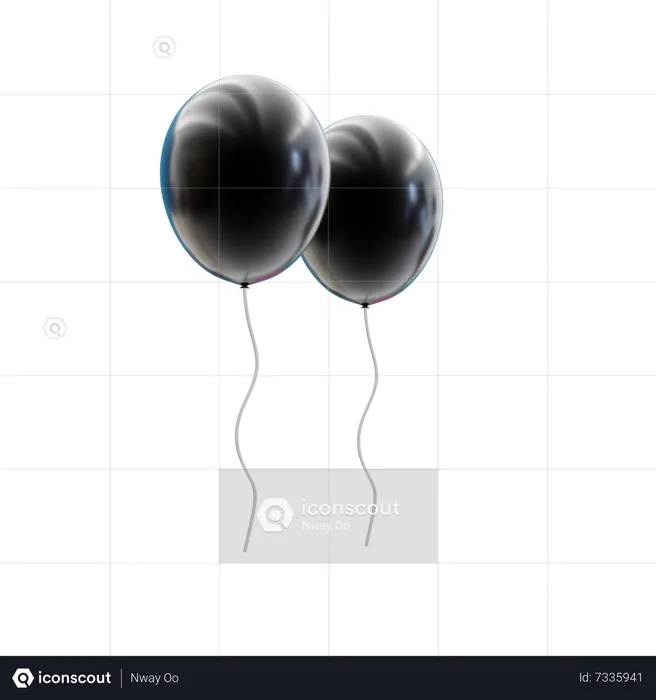 Globos negros  3D Icon