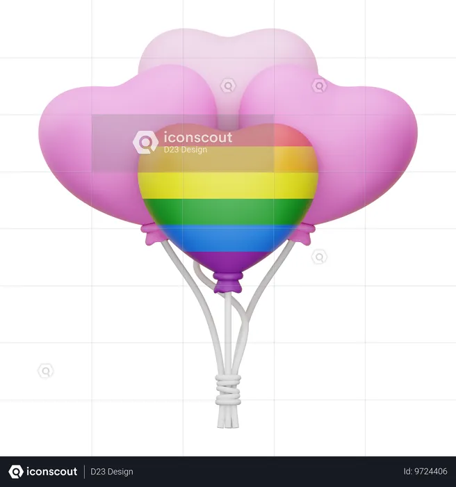 Globos de orgullo  3D Icon