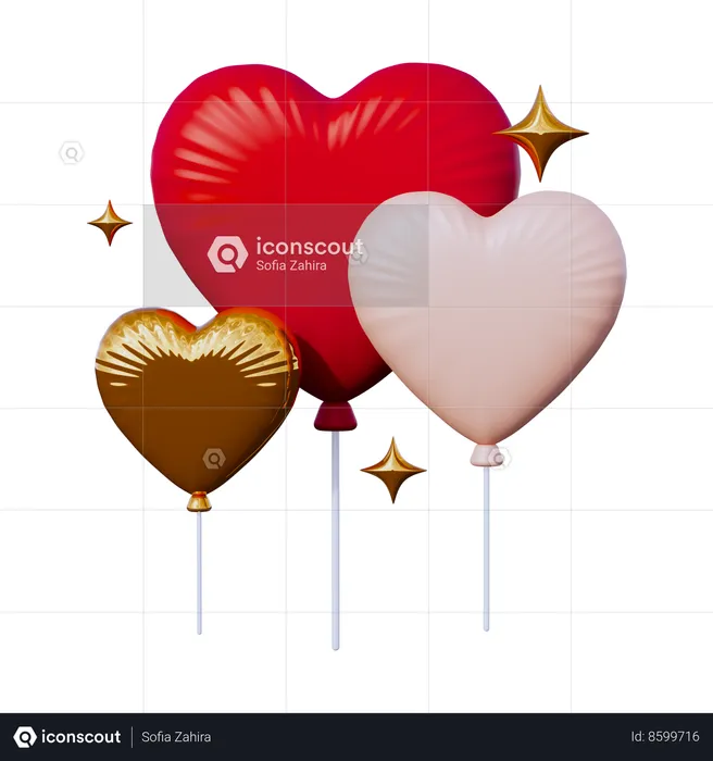 Globos de san valentin  3D Icon