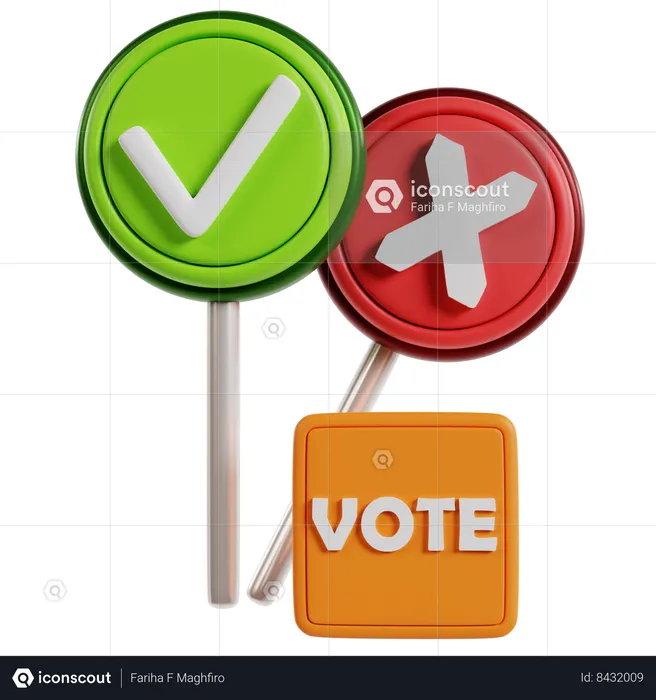 Glossy Voting Buttons Illustration  3D Icon