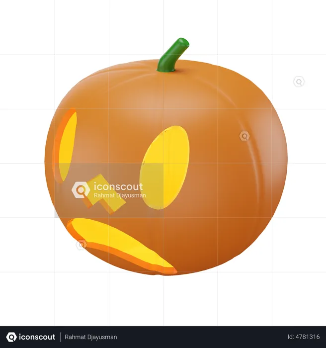 Glowing Pumpkin  3D Illustration