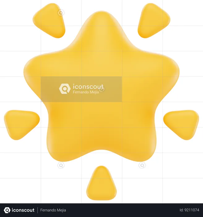 Glowing Star Emoji 3D Icon