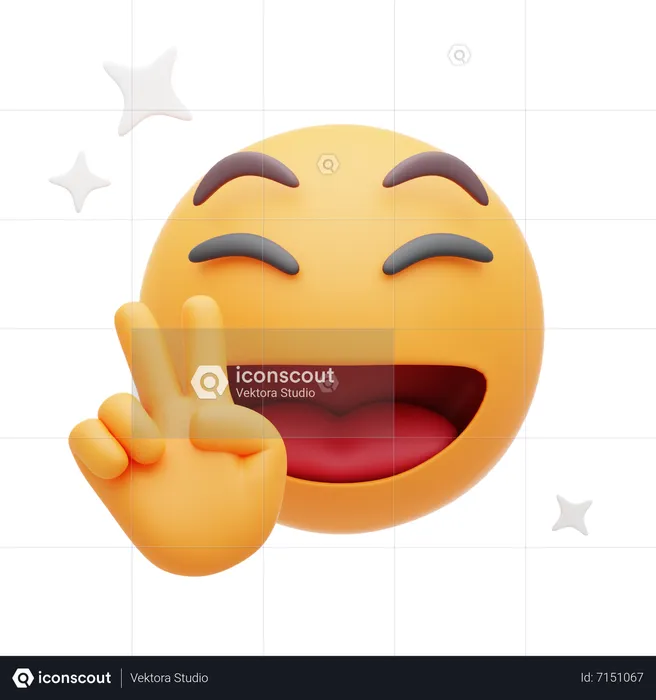 Glücklicher Frieden Emoji Logo 3D Icon