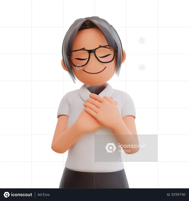 Glückliche geschäftsfrau  3D Icon
