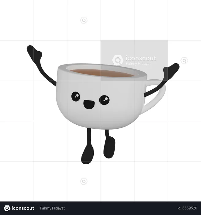 Kaffeetasse, Charakter  3D Icon