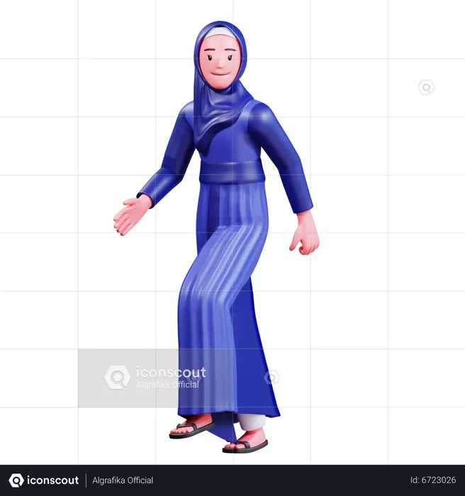 Glückliche muslimische Frau  3D Illustration