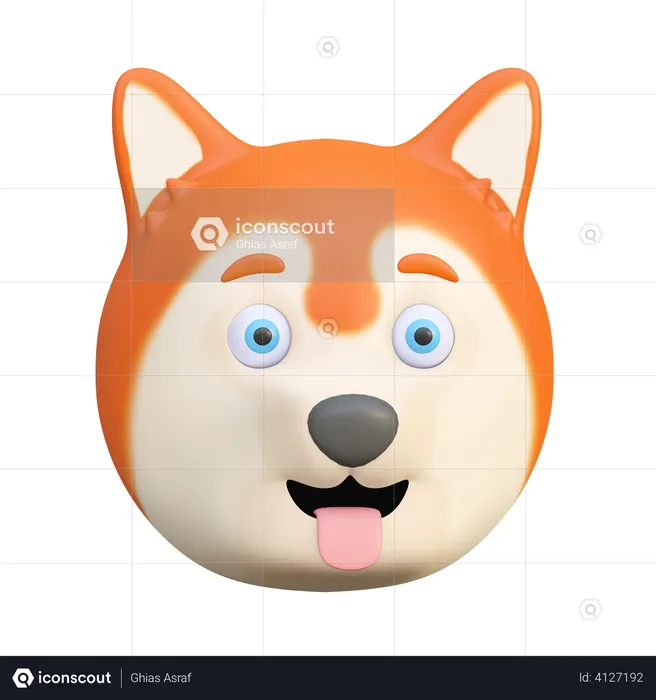 Glücklicher Hund Emoji 3D Emoji