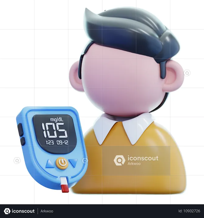 Glucose Meter Patient  3D Icon