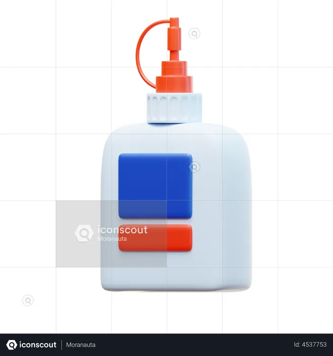 Glue Bottle  3D Illustration