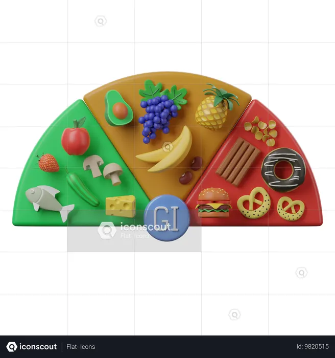 혈당 지수 gi  3D Icon