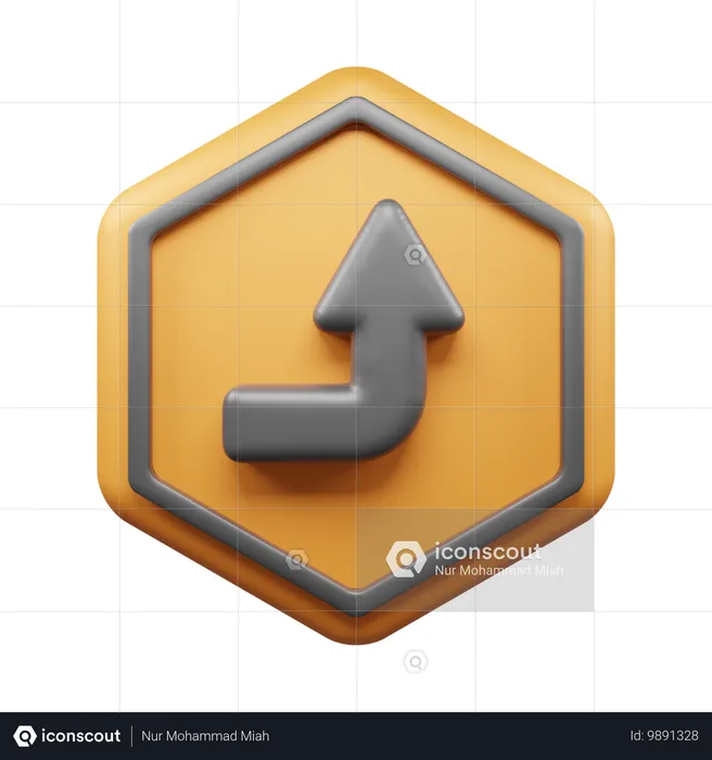 Go Straight  3D Icon