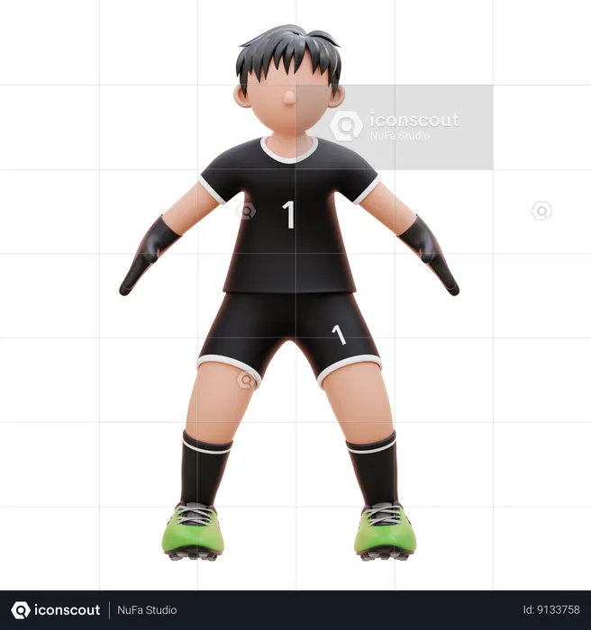 Goalkeeper Hits The Goal With Ball  3D Icon