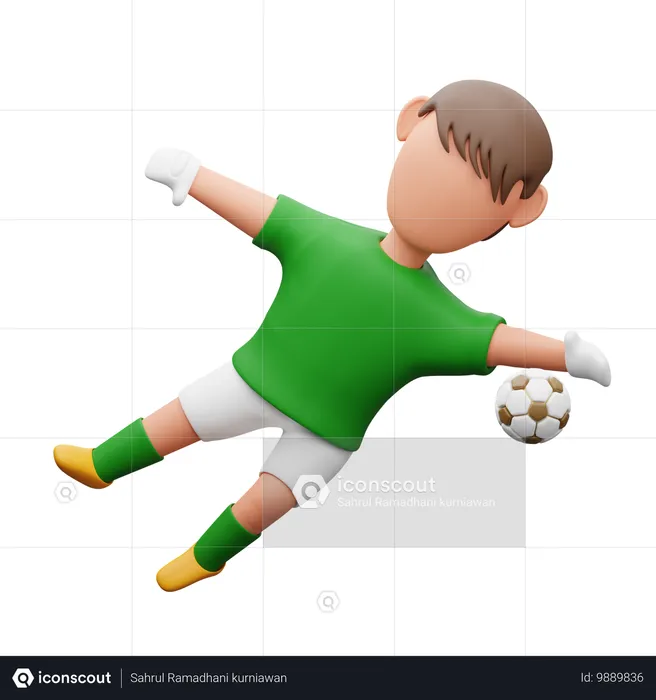 Goalkeeper parries the ball  3D Icon