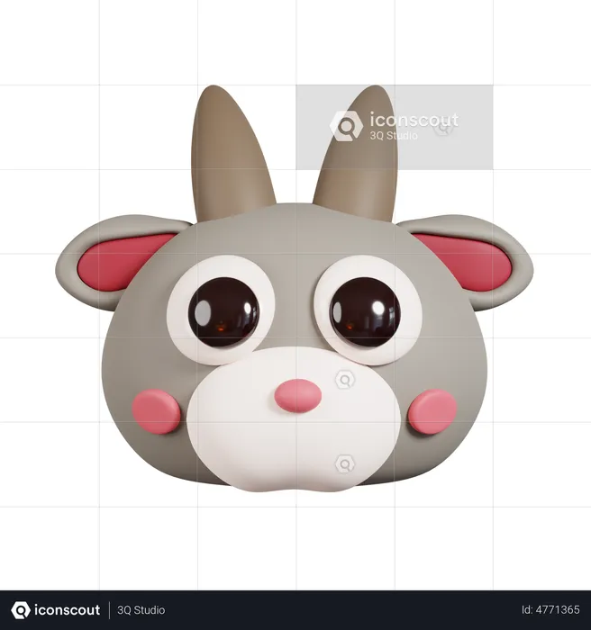 Goat Face Emoji 3D Emoji
