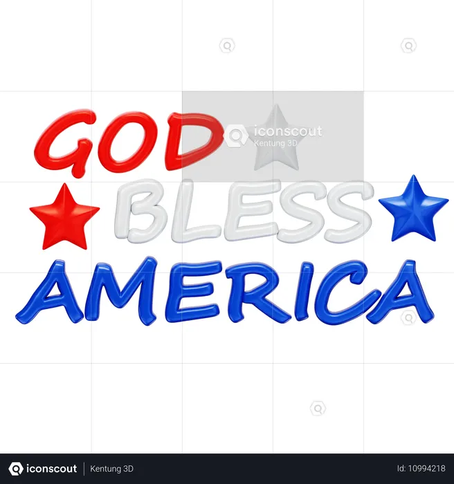 God Bless America  3D Icon