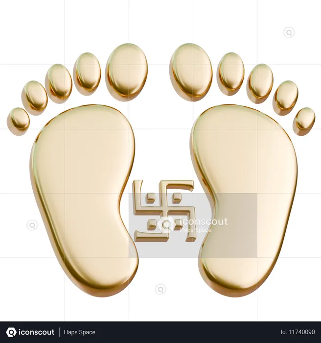 Goddess Laxmi Footprint  3D Icon