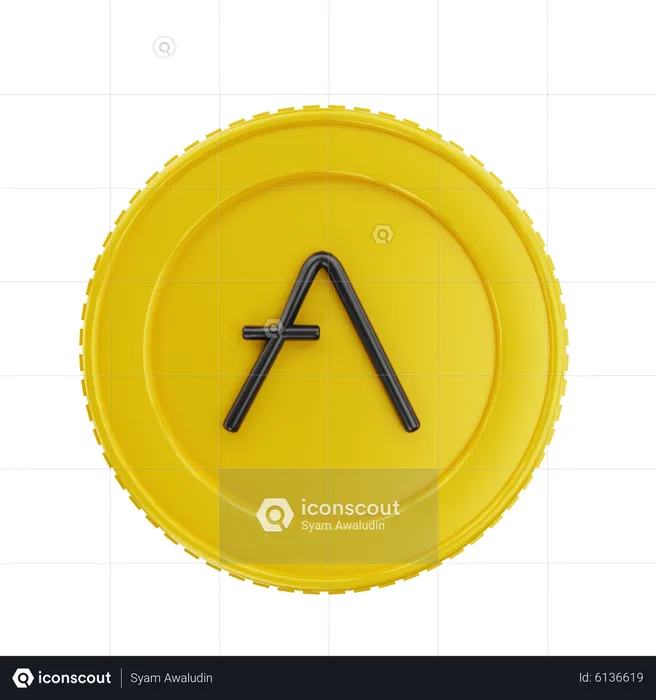 Gold Aave Coin  3D Icon