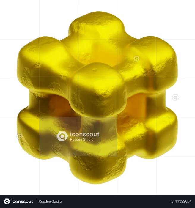 Gold Abstract Shapes  3D Icon