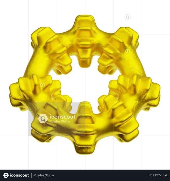 Goldene abstrakte Formen  3D Icon