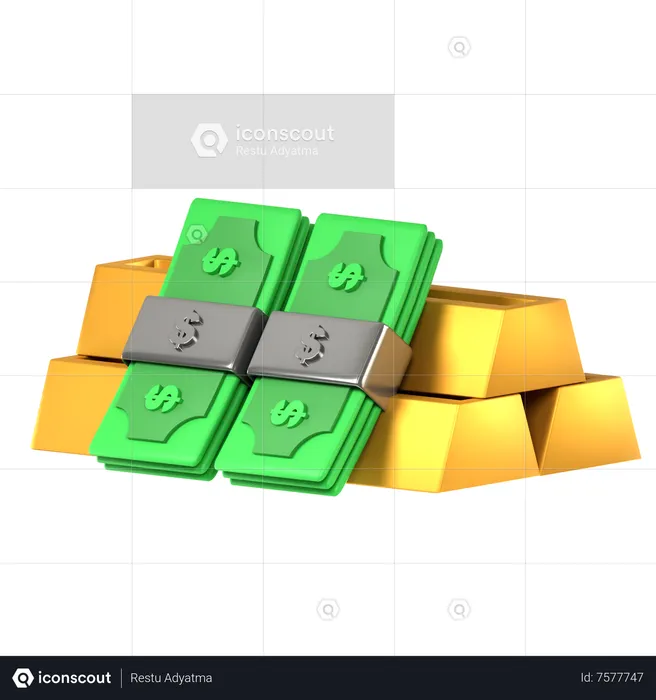 Gold and Money  3D Icon