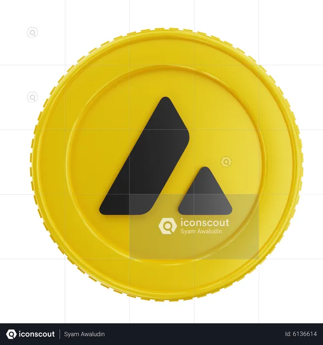 Gold Avalanche Coin  3D Icon