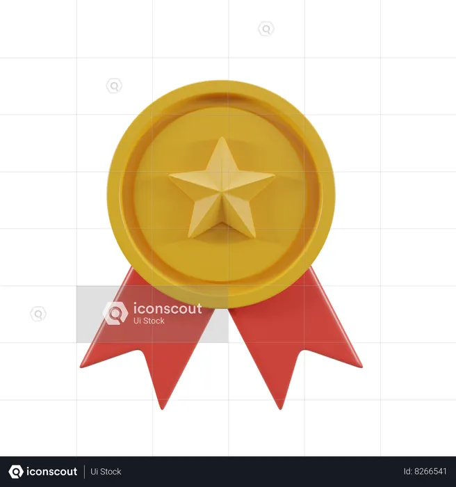 Gold Badge  3D Icon