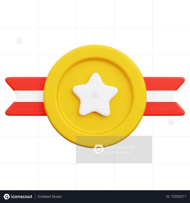 Gold Badge  3D Icon