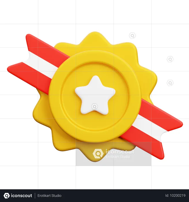 Gold Badge  3D Icon