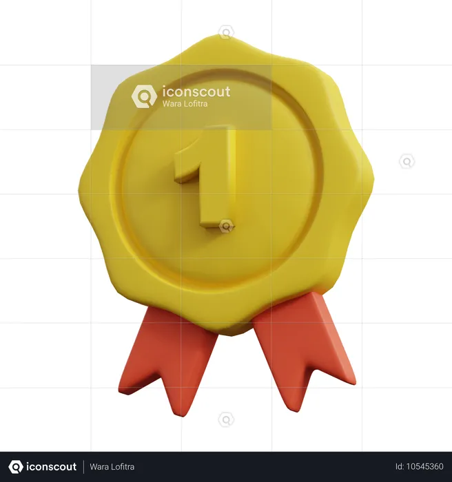 Gold Badge  3D Icon