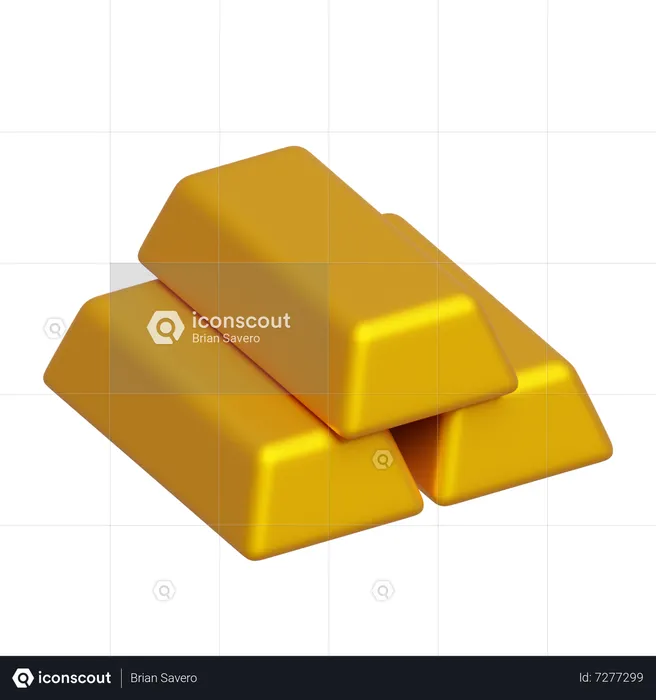 Gold Bar  3D Icon