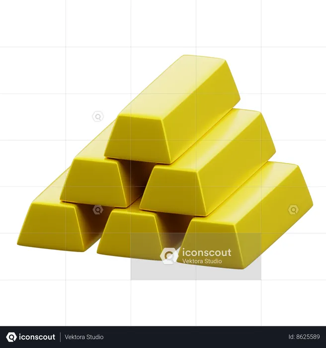 Gold Bar  3D Icon