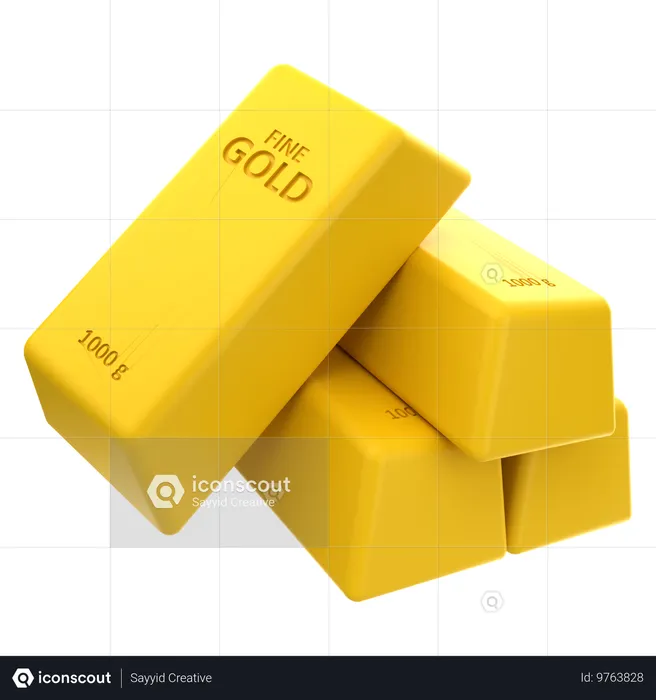 Gold Bar  3D Icon