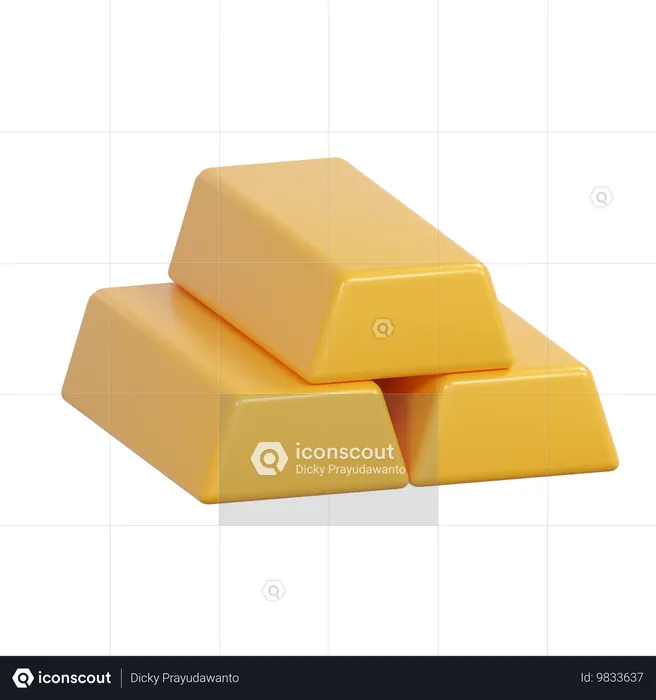 Gold bar  3D Icon