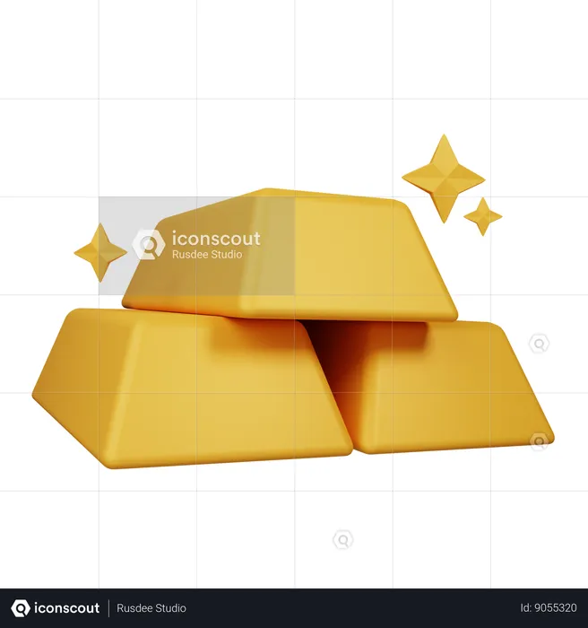 Gold Bar  3D Icon