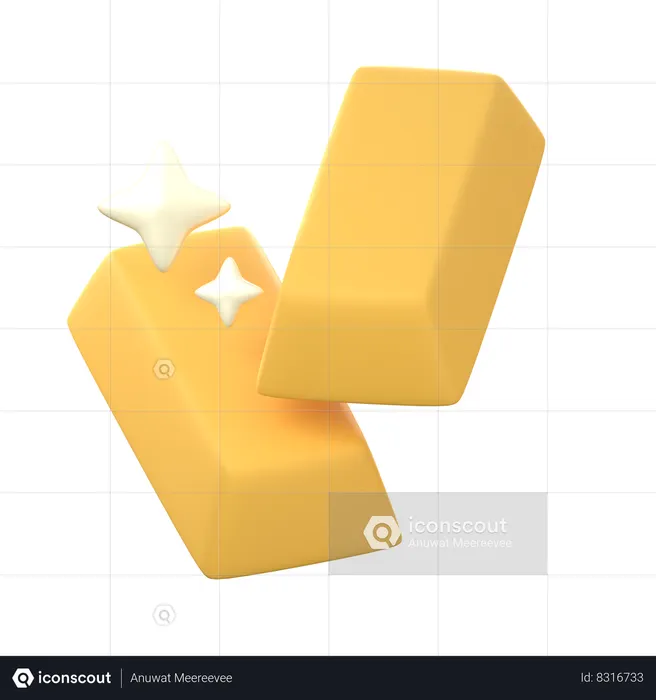 Gold Bar  3D Icon
