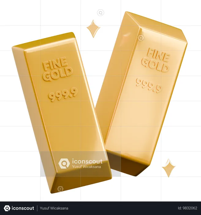 Gold Bar  3D Icon