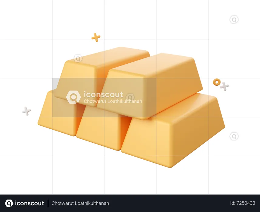 Gold Bar  3D Icon