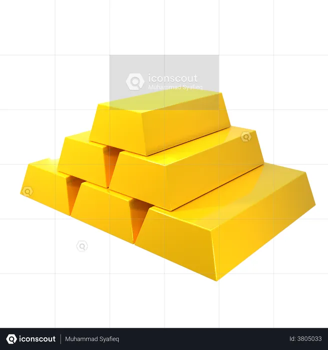 Gold Bar  3D Illustration