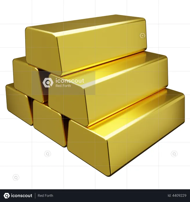 Gold Bar  3D Illustration