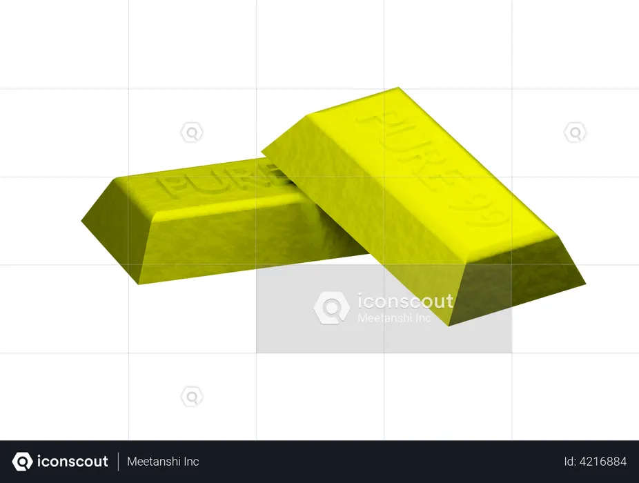 Gold Bar  3D Illustration