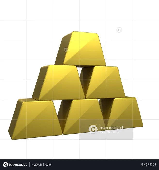 Gold Bar  3D Illustration