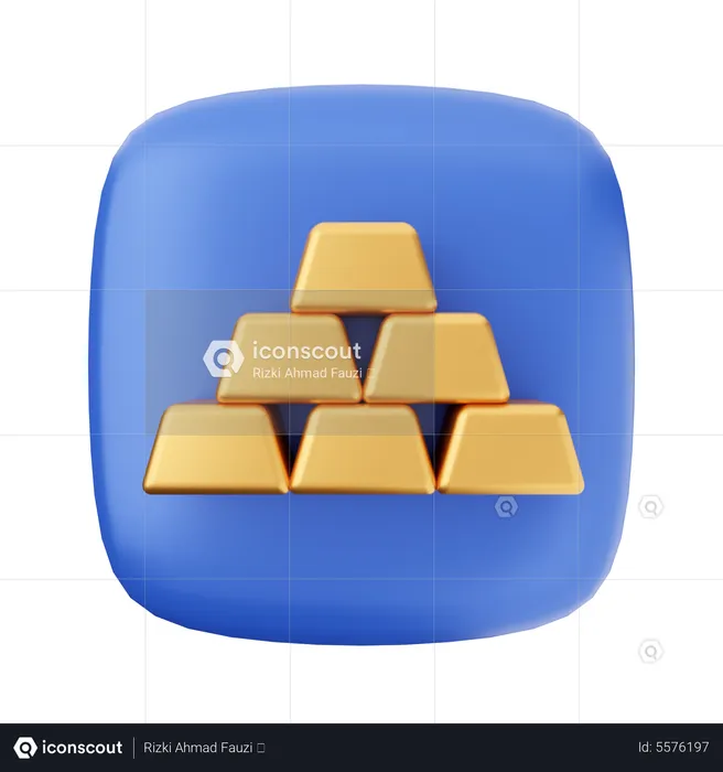 Gold Ingots  3D Icon