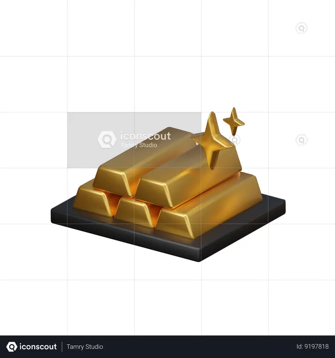 Gold bars  3D Icon