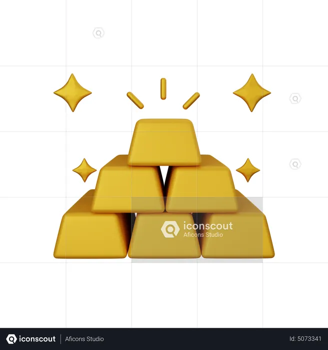 Gold Bars  3D Icon