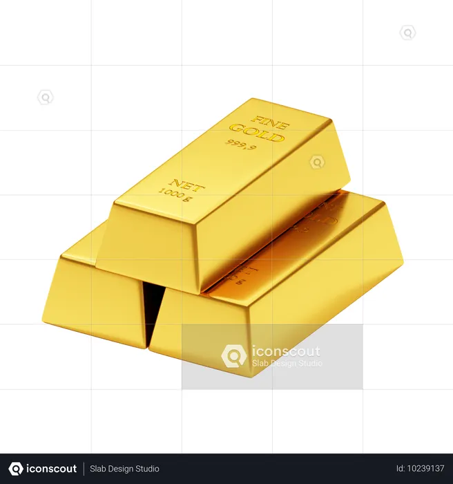 Gold Bars  3D Icon