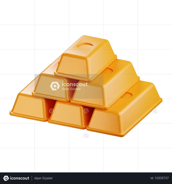 Gold Bars  3D Icon