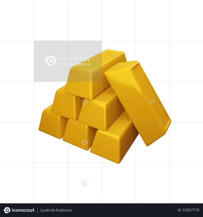 Gold Bars  3D Icon